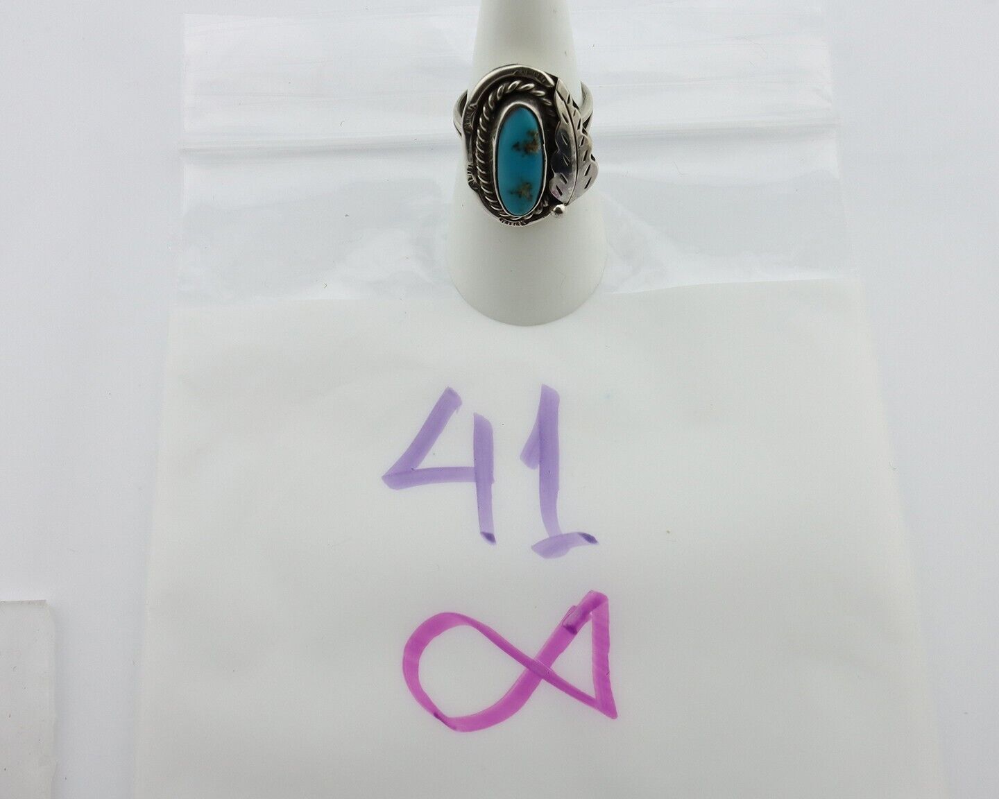 Navajo Handmade Ring 925 Silver Turquoise Native American Artist Signed J C.80's