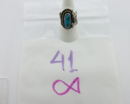 Navajo Handmade Ring 925 Silver Turquoise Native American Artist Signed J C.80's