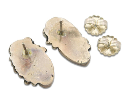 Navajo Earrings 925 Silver Natural Turquoise Native American Artist C.80's