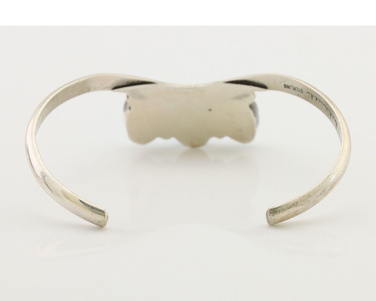 Navajo Bracelet 925 Silver Morenci Turquoise Artist Signed Frank Sandoval C.80's
