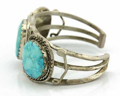 Navajo Bracelet .925 Silver Southwest Turquoise Cuff Artist Native C.80's