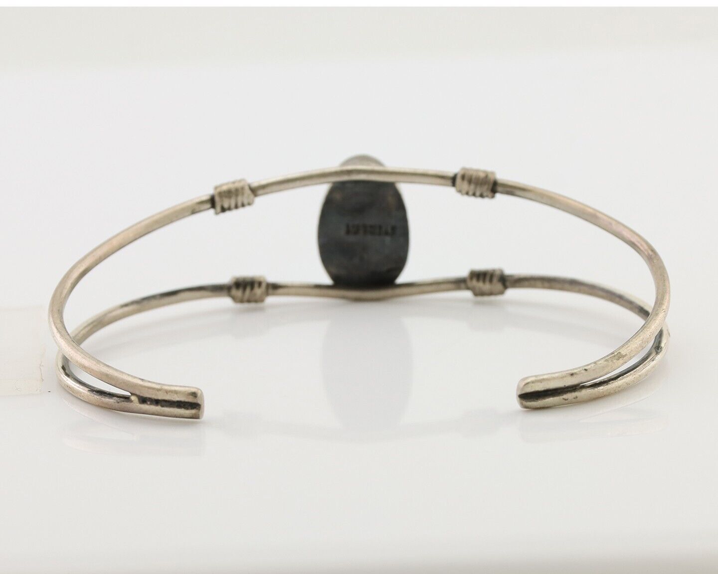 Navajo Cuff Bracelet 925 Silver Natural Blue Turquoise Native American C.80's