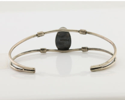 Navajo Cuff Bracelet 925 Silver Natural Blue Turquoise Native American C.80's