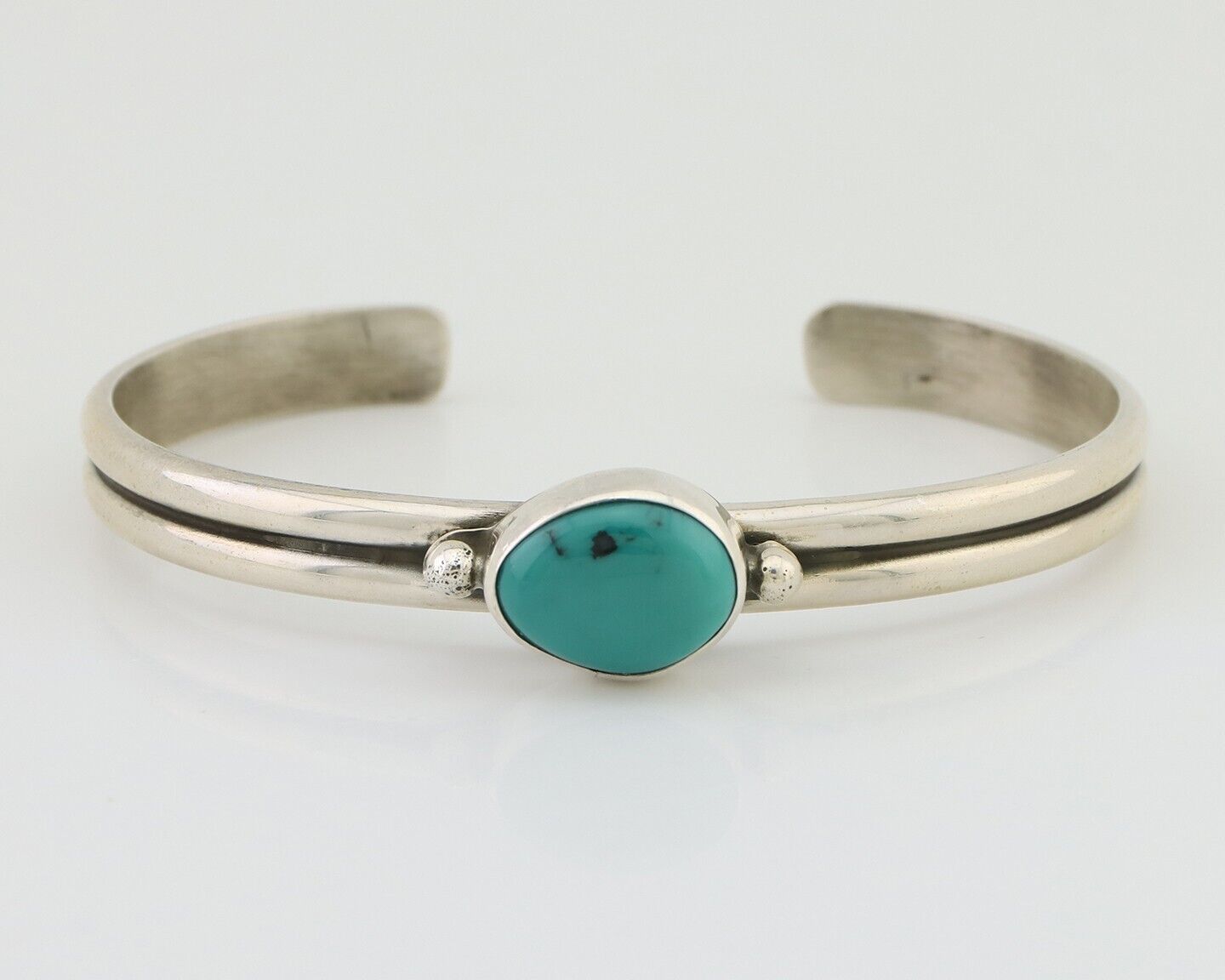 Navajo Cuff Bracelet 925 Silver Natural Blue Turquoise Native American C.80's