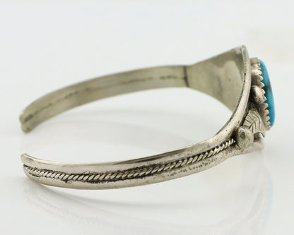 Navajo Bracelet 925 Silver Blue Spiderweb Turquoise Native American C.80's