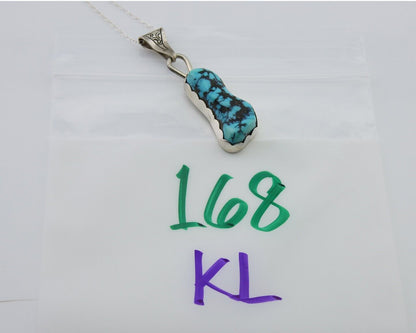 Navajo Necklace 925 Silver Natural Blue Turquoise Artist Tony Guerro C.80's