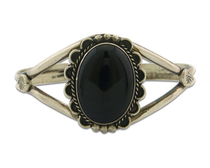 Vintage Navajo Bracelet 925 Silver Onyx Traditional Handmade Native American