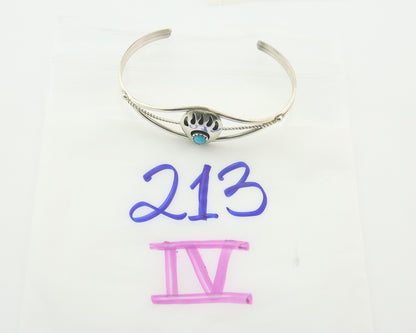 Navajo Bracelet 925 Silver Handmade Animal Claw Cuff Native American Artist C80s