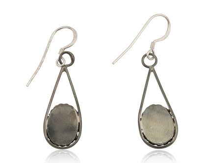 Navajo Dangle Earrings 925 Silver Natural Turquoise Native American Artist C.80s
