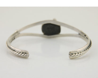 Navajo Bracelet 925 Silver Blue Turquoise Artist Signed Gecko C.80's