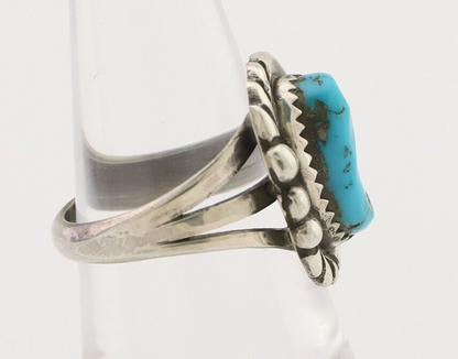 Navajo Ring 925 Silver Sleeping Beauty Turquoise Native American Artist C.80's