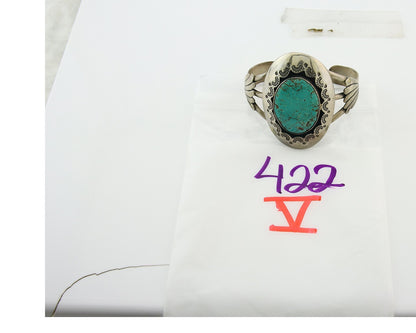 Vintage Navajo Bracelet 925 Silver Turquoise Handmade Authentic Signed M Montoya