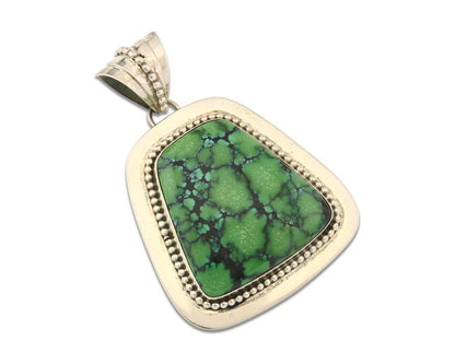 Navajo 925 Silver Pendant Turquoise Handmade Artist Signed J Linkin C.80's