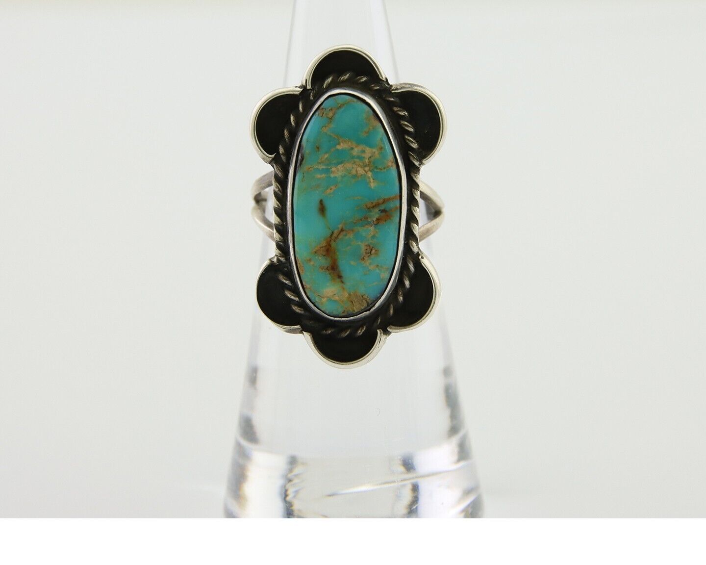 Navajo Handmade Ring 925 Silver Turquoise Native Artist C.80's