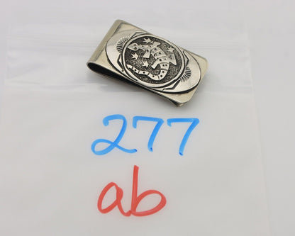 Navajo Lizard Money Clip .925 Silver & .999 Nickle Signed Gibson Gene C.80's
