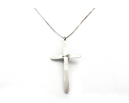 Navajo Cross Necklace Sterling Silver Snake Eye Coral Authentic Native Artist