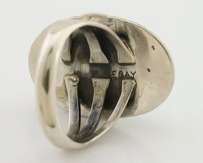 Navajo Ring 925 Silver Natural Blue Turquoise Artist Signed M BEGAY C.80's