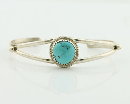 Navajo Bracelet 925 Silver Sleeping Beauty Turquoise Native Artist C.80's
