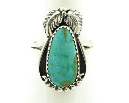 Navajo Ring .925 Silver Natural Mined Southwest Turquoise Artist Signed SN C80s