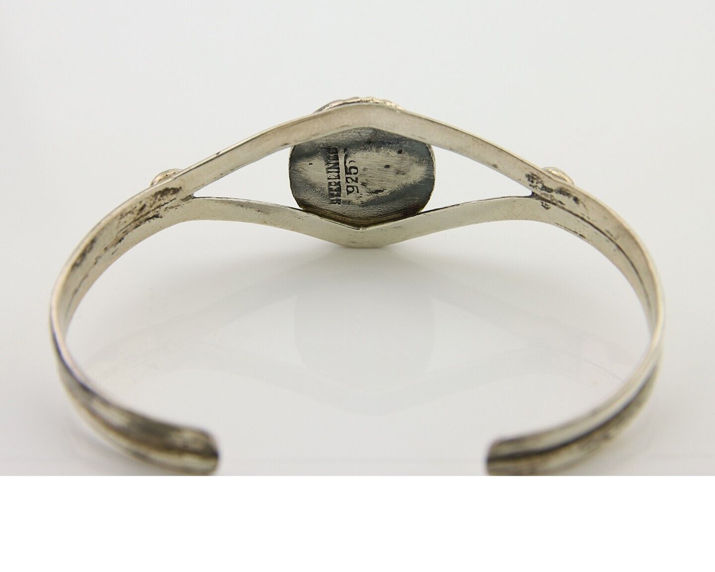 Navajo Cuff Bracelet 925 Silver Turquoise Native American Artist Handmade C.80's