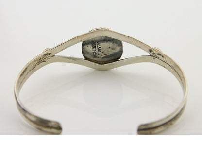 Navajo Cuff Bracelet 925 Silver Turquoise Native American Artist Handmade C.80's