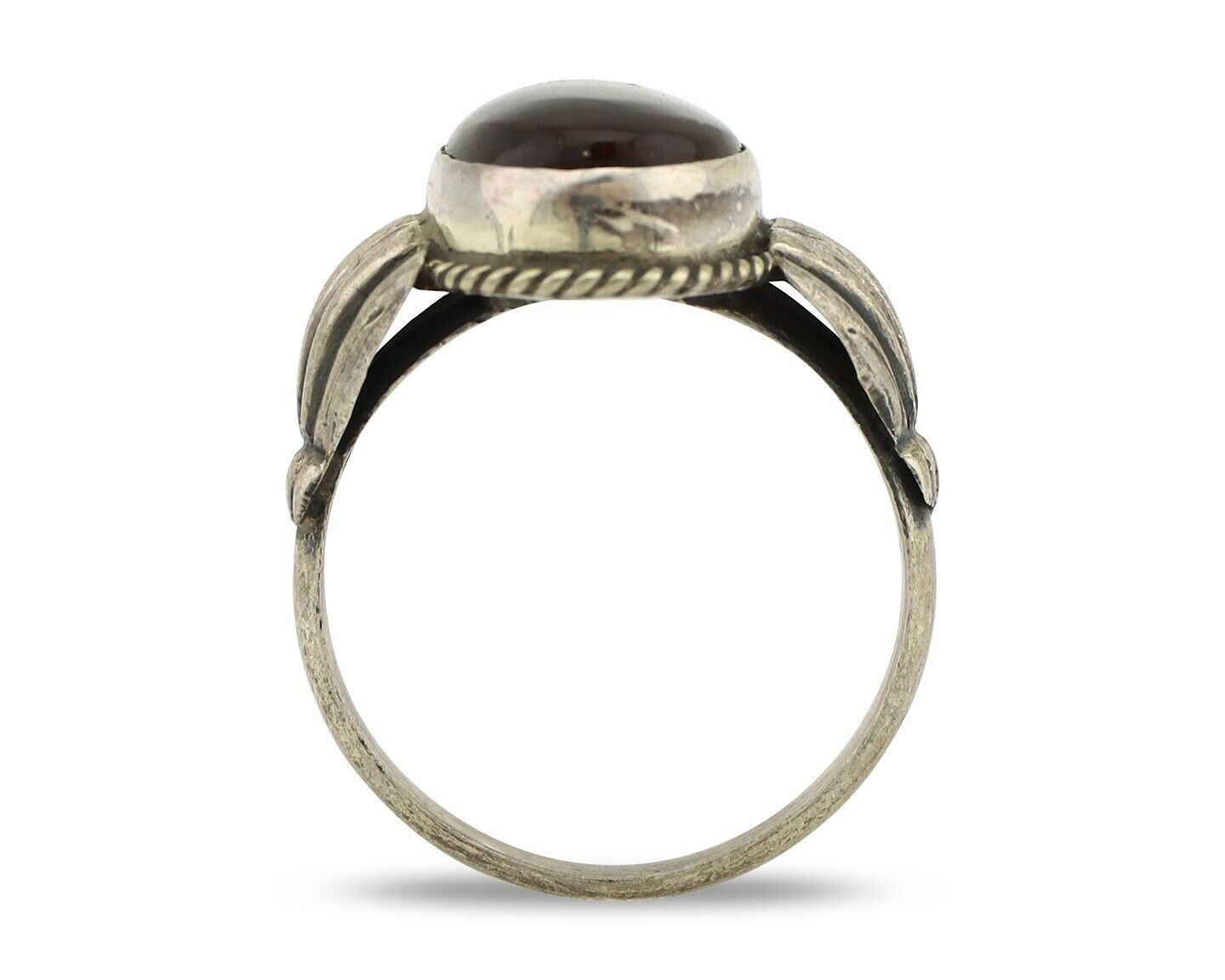 Navajo Handmade Ring 925 Silver Natural High Grade Fire Opal Native Artist C.80s