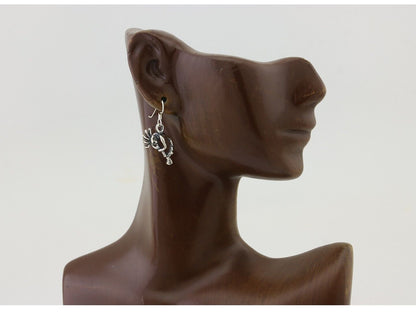 Navajo Kokopelli Dangle Earrings 925 Silver Native American Artist C.80's