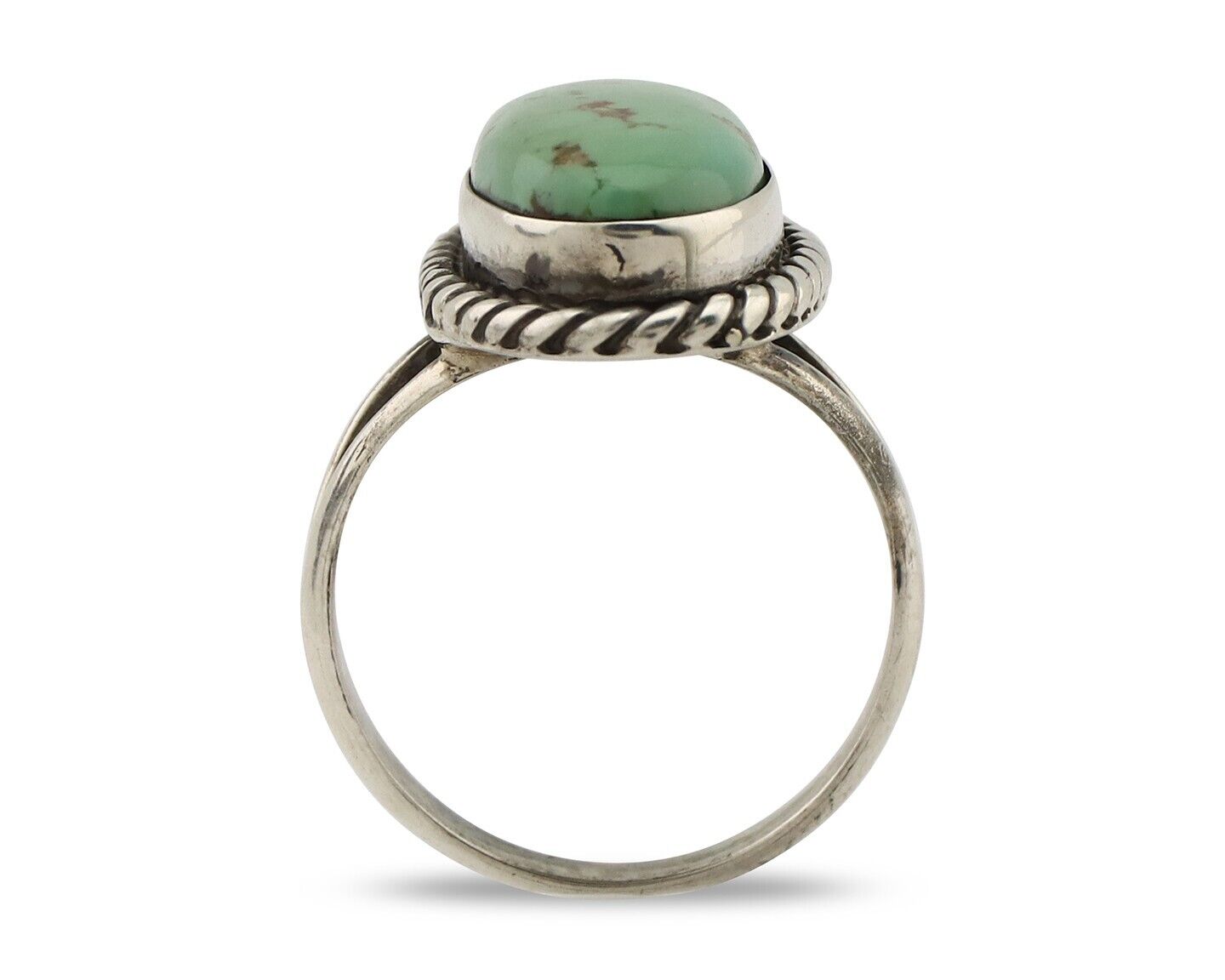 Navajo Ring 925 Silver Natural Kingman Turquoise Artist Signed M Montoya C.80's