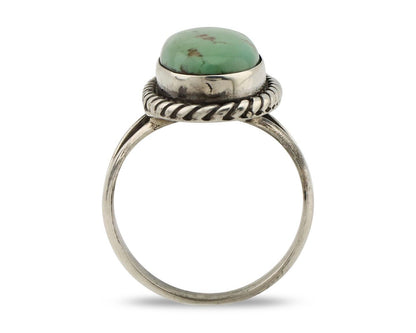 Navajo Ring 925 Silver Natural Kingman Turquoise Artist Signed M Montoya C.80's
