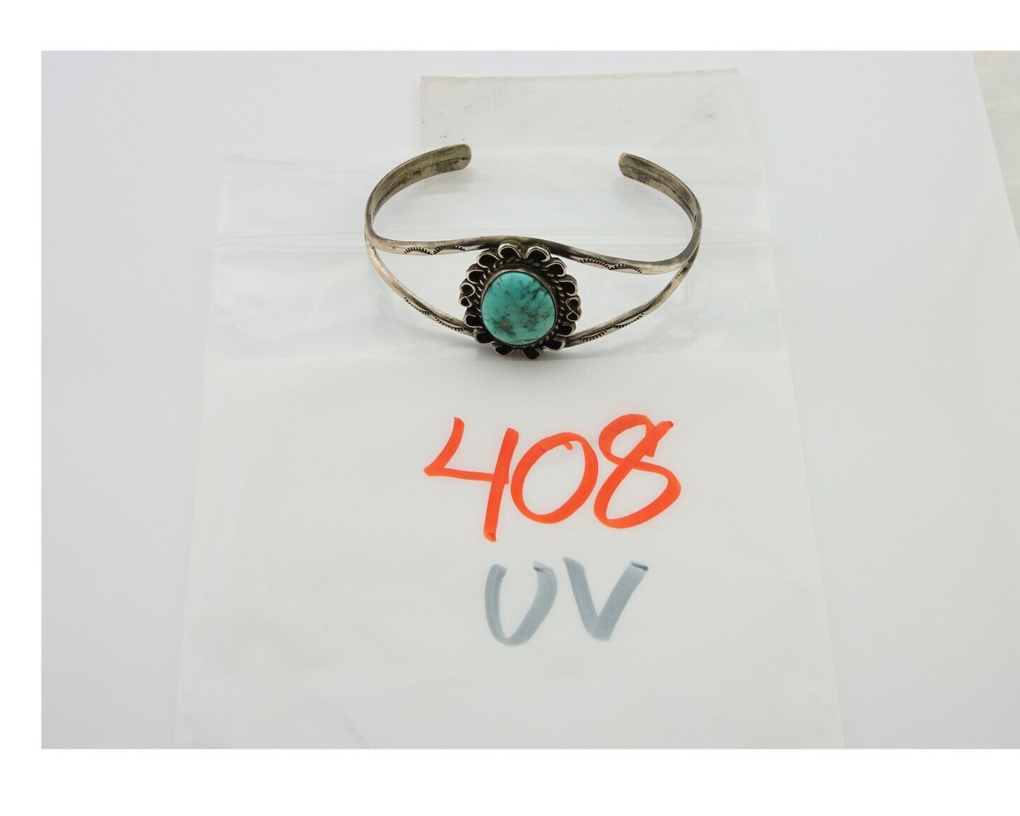 Navajo Cuff Bracelet 925 Silver Turquoise Cuff Native American Artist C.80's