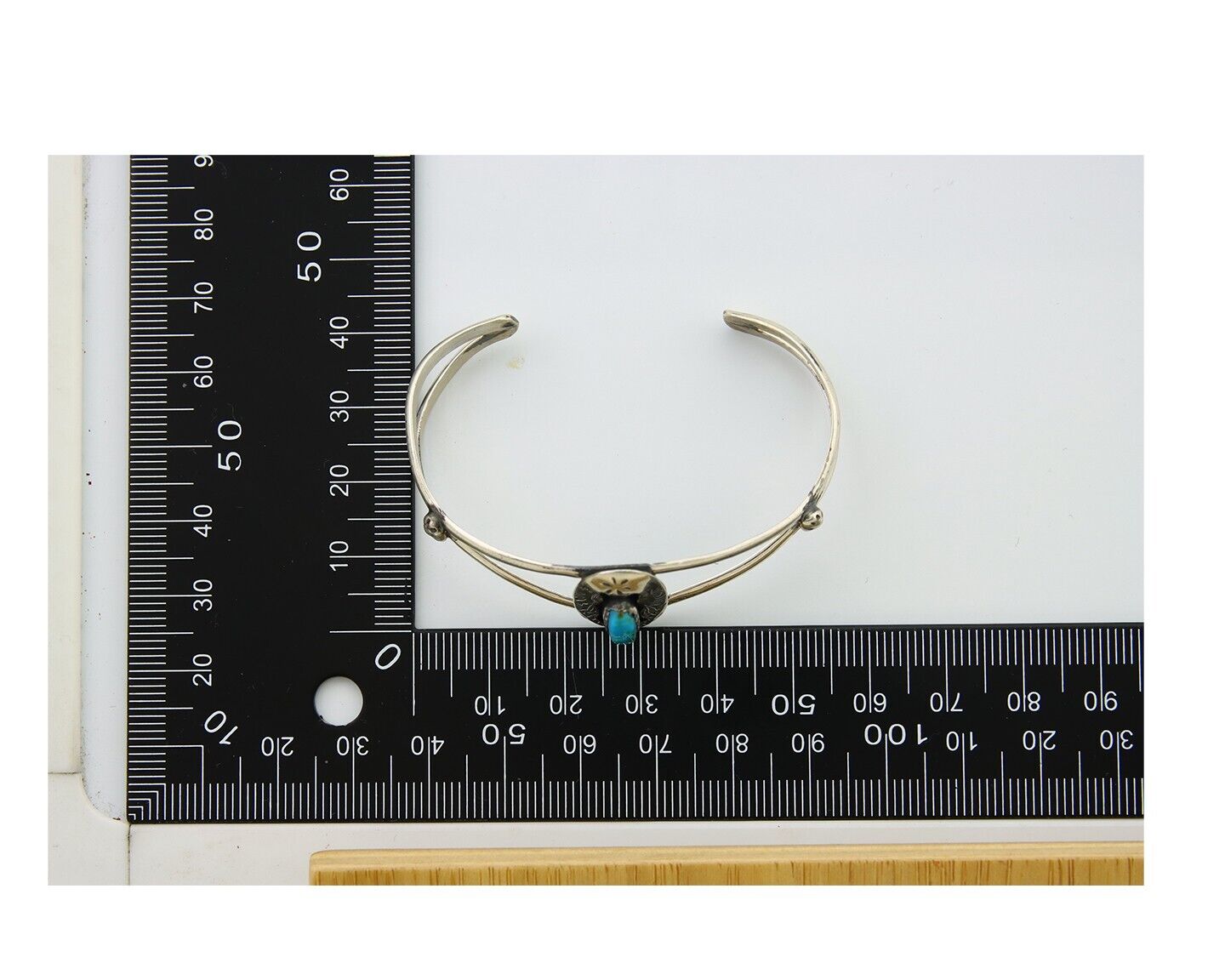 Navajo Cuff Bracelet 925 Silver Turquoise Cuff Artist Signed IJC C.80's