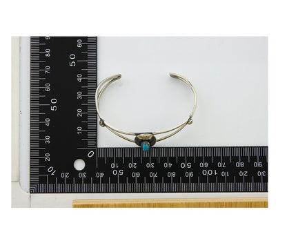 Navajo Cuff Bracelet 925 Silver Turquoise Cuff Artist Signed IJC C.80's