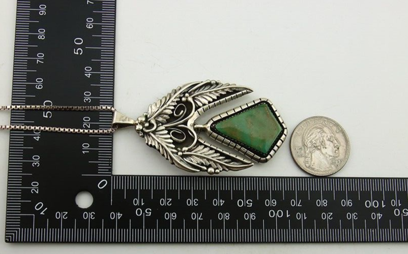 Navajo Necklace 925 Silver Royston Turquoise Artist Signed MN C.80's