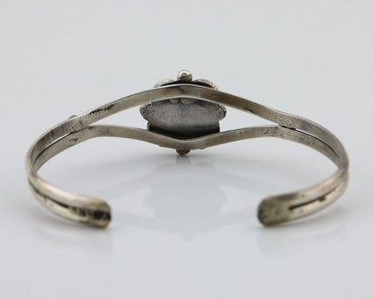 Navajo Bracelet 925 Silver Natural Red Coral Native American Artist C.80's