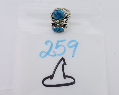 Navajo Ring 925 Silver Sleeping Beauty Turquoise Native Artist C.80's