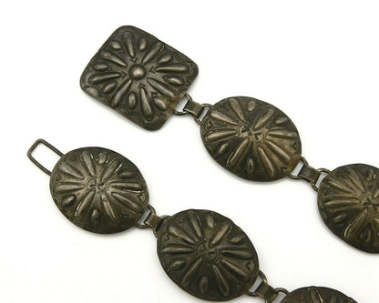 Navajo Concho Belt .925 Silver Handmade Hand Stamped Circa 1940's