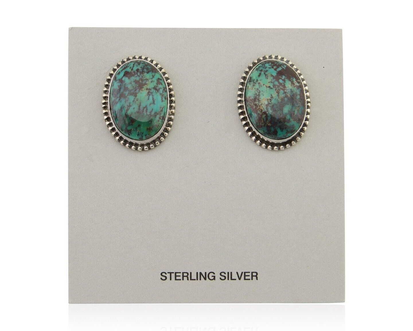 Navajo Dangle Earrings 925 Silver Blue Turquoise Signed Melissa Yazzie C.80's