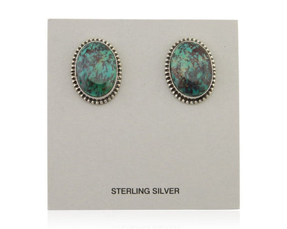 Navajo Dangle Earrings 925 Silver Blue Turquoise Signed Melissa Yazzie C.80's
