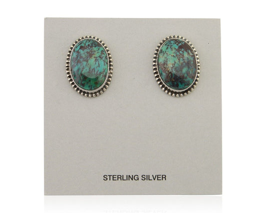 Navajo Dangle Earrings 925 Silver Blue Turquoise Signed Melissa Yazzie C.80's