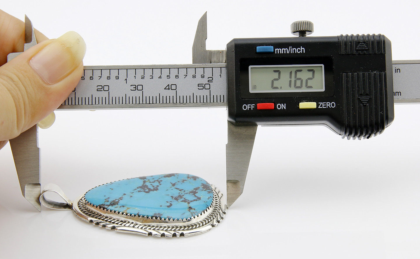 Rare Benjamin Piaso Navajo Artist Work of Art Turquoise .925 Silver Pendant