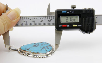 Rare Benjamin Piaso Navajo Artist Work of Art Turquoise .925 Silver Pendant