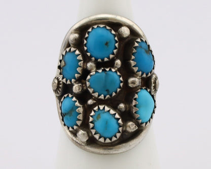 Navajo Ring 925 Silver Natural Blue Turquoise Signed Phillip Zachary Artist C80s