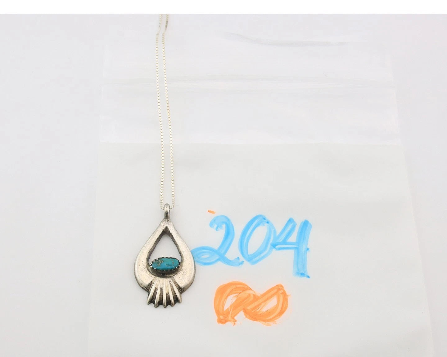 Navajo Necklace Sterling Silver Blue Turquoise Vintage Native Artist
