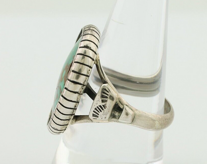 Navajo Handmade Ring 925 Silver Natural Turquoise Signed M Montoya C.80's
