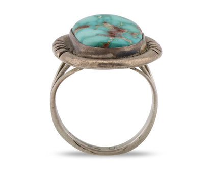 Navajo Ring .925 Silver Blue Turquoise Artist Signed Doug Zachary C.80's