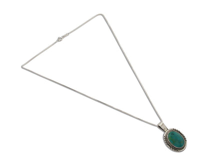 Navajo Necklace 925 Silver Natural Blue Turquoise Artist Signed Mike Begay C.80s