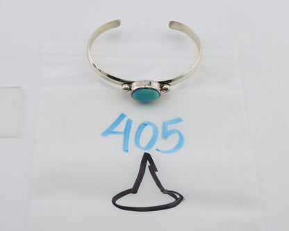 Navajo Cuff Bracelet 925 Silver Natural Blue Turquoise Native American C.80's