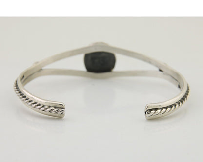 Navajo Bracelet 925 Silver Blue Turquoise Artist Signed Gecko C.80's