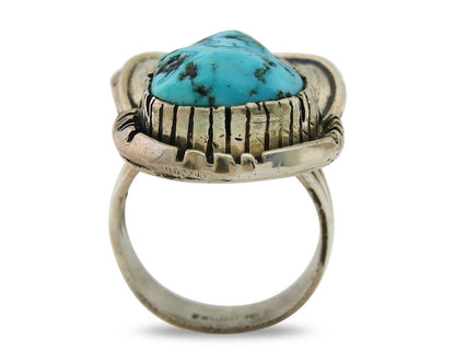 Navajo Ring .925 Sterling Blue Turquoise Artist Signed Martinez C.80's