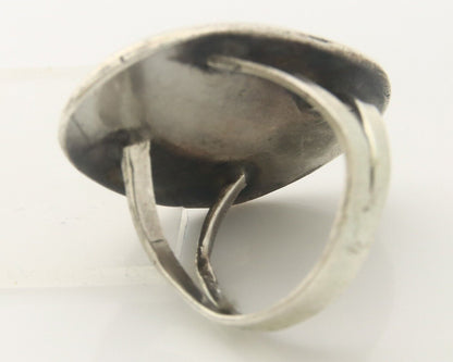 Navajo Ring 925 Sterling Turquoise Handmade Native Artist C.80's Size 7.25